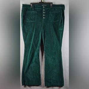 Torrid Corduroy Pants Womens 22 S Green Button Fly Boot Cut Retro Y2K Bold Style